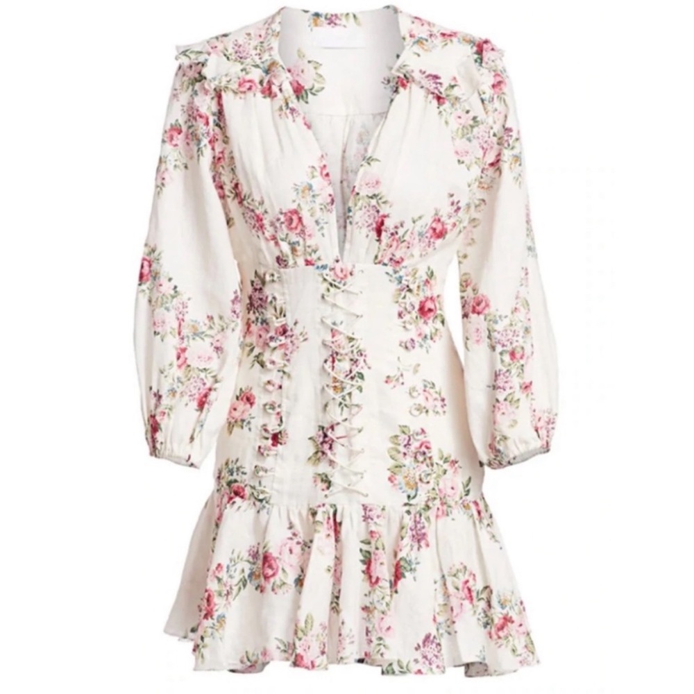 NWOT Zimmermann Honour Corset Printed Mini Dress